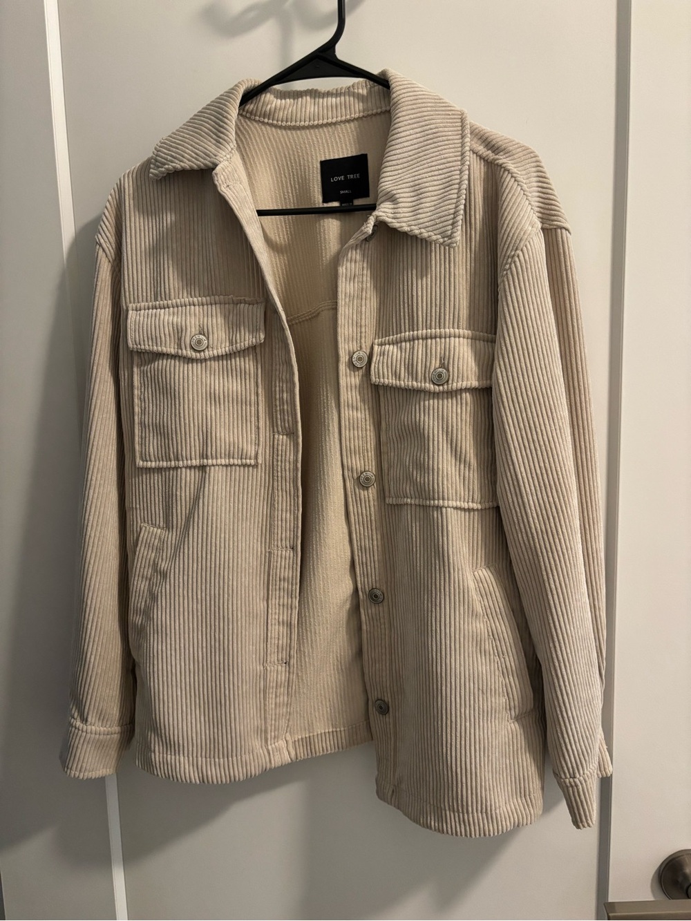 Love Tree Beige Corduroy Shacket